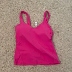 Size 6  sonic pink Lululemon waist length align tank.